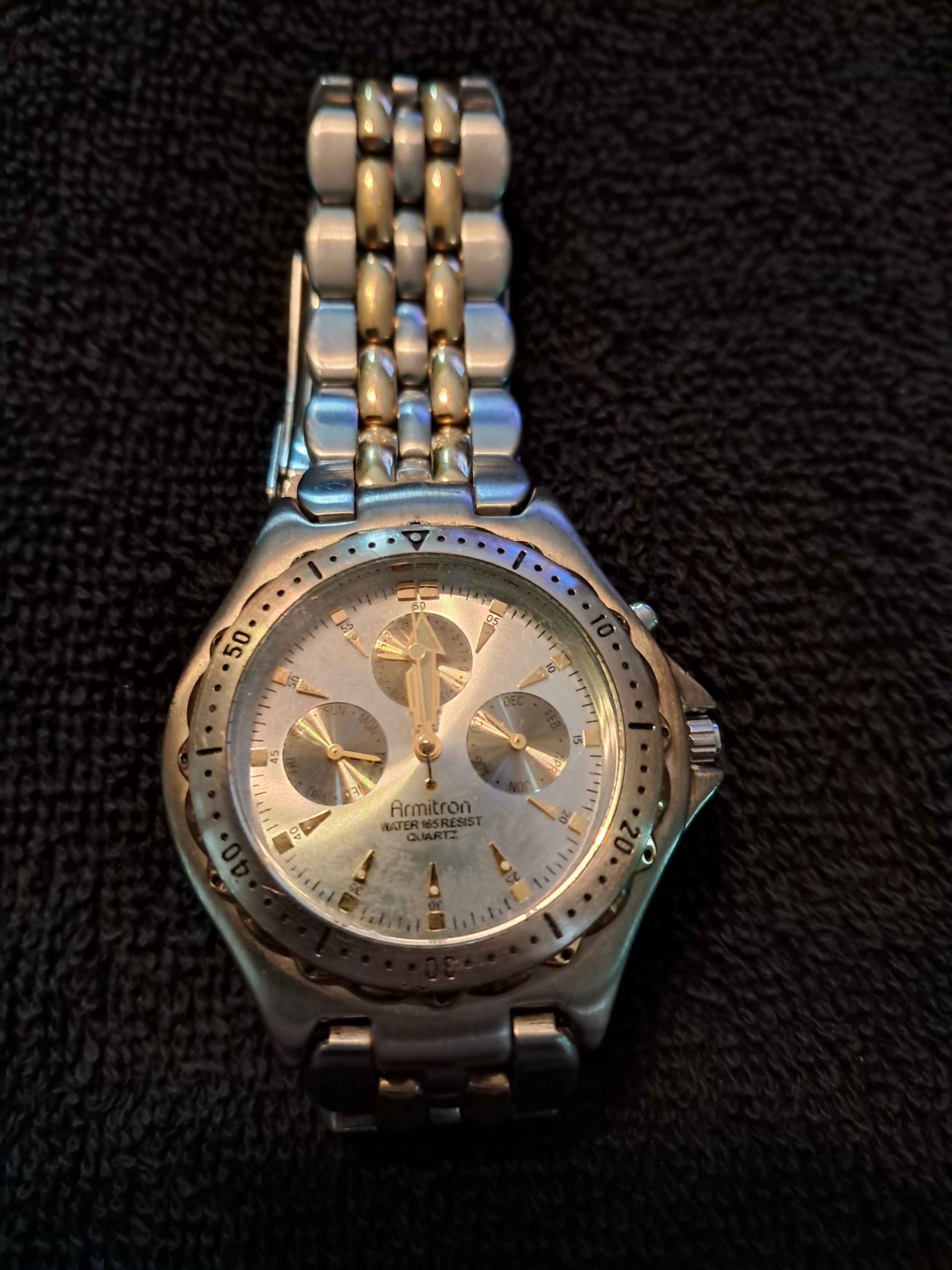 Armitron Men's Two-Tone Silver And Gold Chronograph Watch